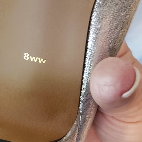 Ladies FLORAL Irene Wide Width Open Toe Slip-on Pumps in Silver - 8WW - Picture 5 of 6